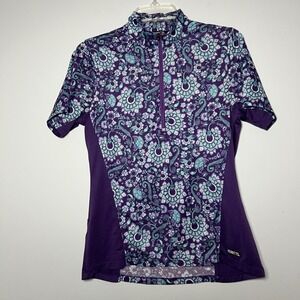 Kerrits Riding Shirt Performance Womens Small Paisley Quarter Zip Equestrian